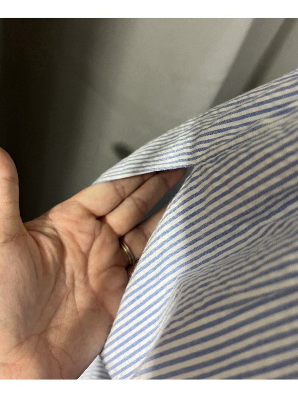 Vtg Lilly Pulitzer Medium Strapless Esmeralda Dress Yellow Blue Mini Seersucker - Picture 5 of 6